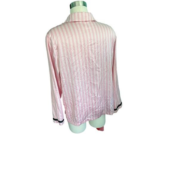 NWOT Victoria’s Secret pink striped satin sleep top Medium - Picture 3 of 5